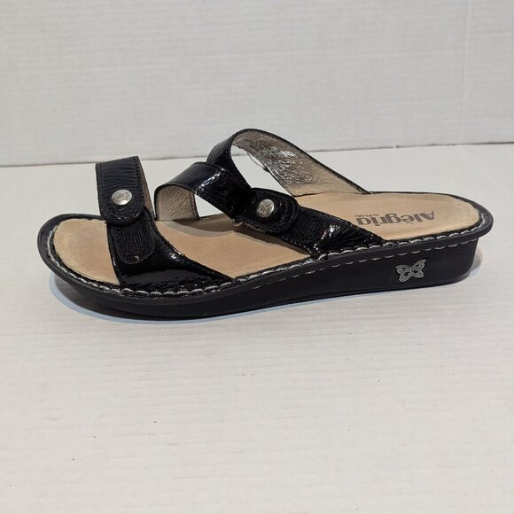 Alegria By PG Lit Black patent Leather Comfort Sandals 39 8 - Picture 6 of 8